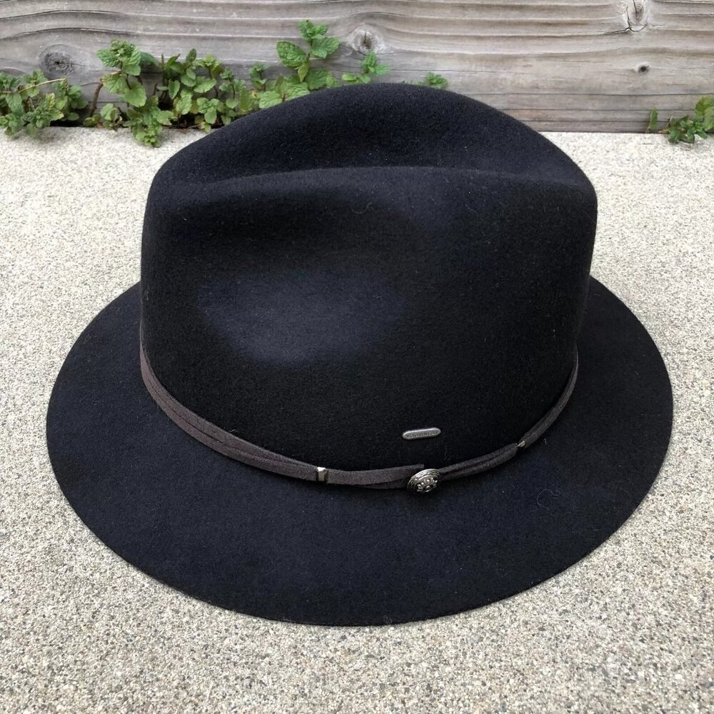 KOORINGAL Australian Wool Felt Fedora Hat Women's One Size 58cm Black SP50+